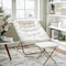 Flash Furniture Archer 28-in Oversized Folding Saucer Chair w/Folding Ottoman, Ivory Faux Shearling/Gold Frame FV-FSC-027-FR-IV-SGD-GG - alternate 7